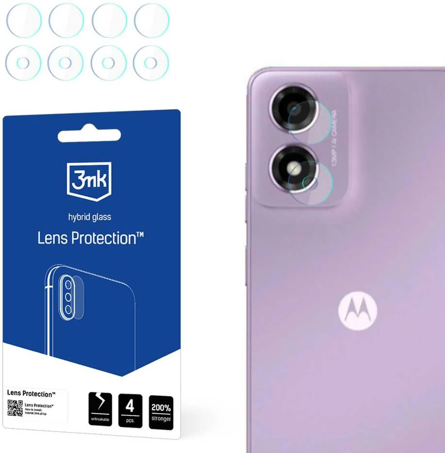 3MK objektyvo apsauga Motorola Moto E14 kameros objektyvo apsaugai, 4 vnt.