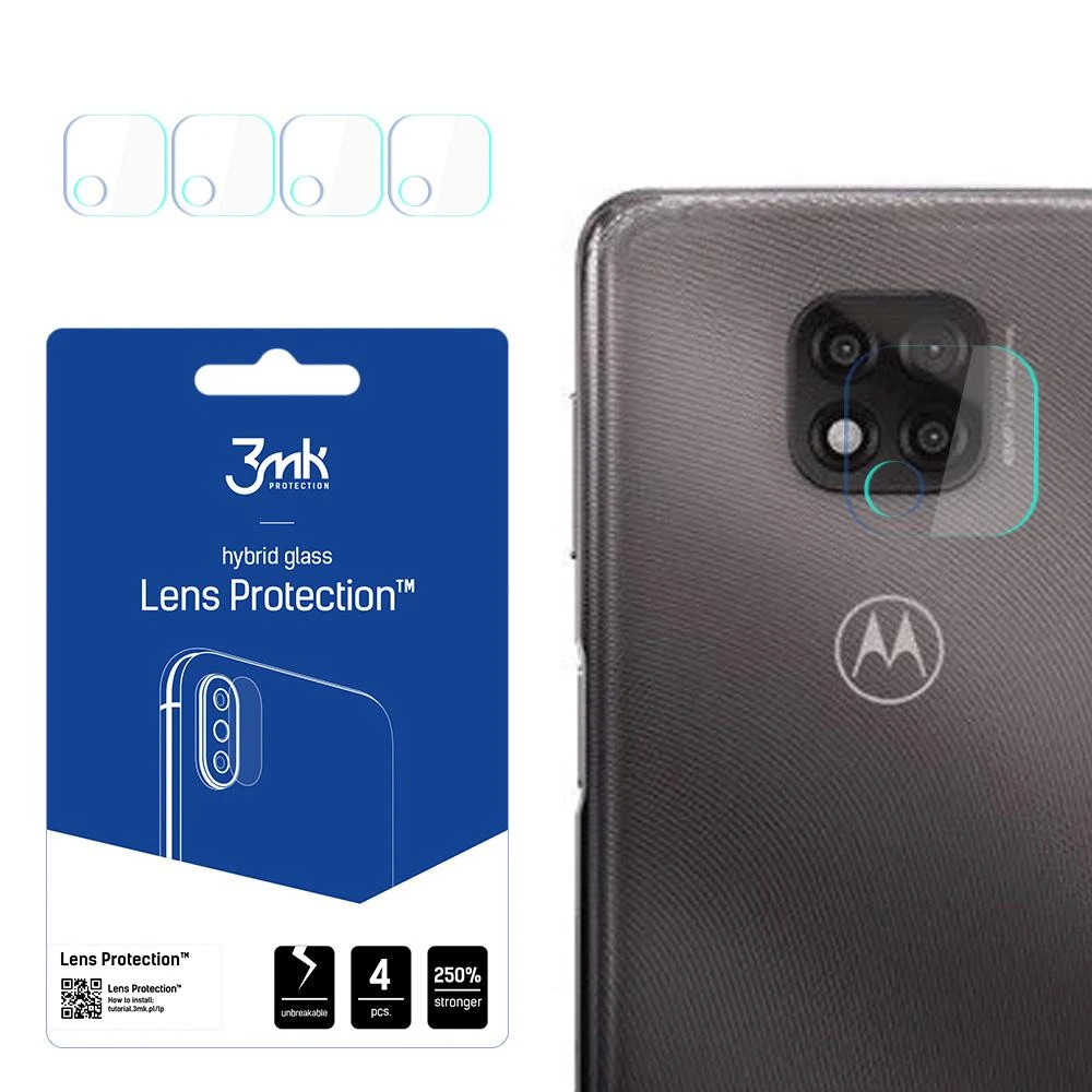 HIBRIDINIS STIKLAS 3MK LANKSTUS STIKLINIS OBJEKTYVAS, „MOTOROLA MOTO G POWER 2021“ FOTOAPARATAS, 4 VNT.