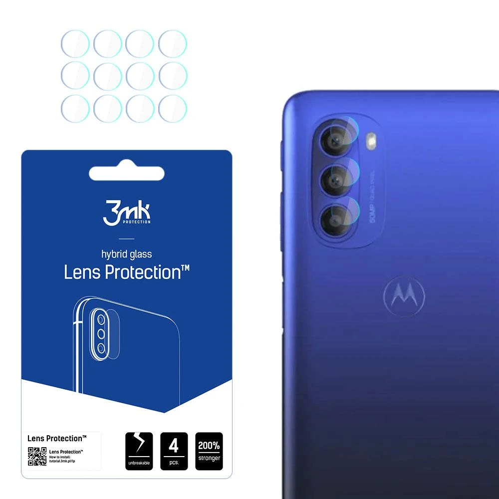 3MK objektyvo apsauga Motorola Moto G51 5G kameros objektyvo apsaugai, 4 dalys
