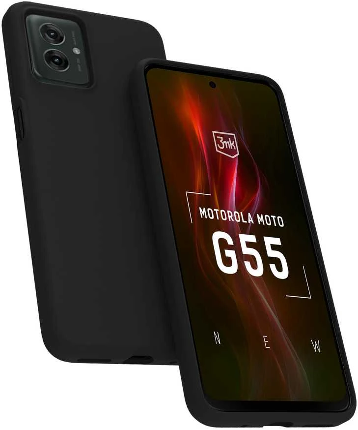 3Mk apsauginis matinis dėklas Motorola Moto G55 5G - Juodas