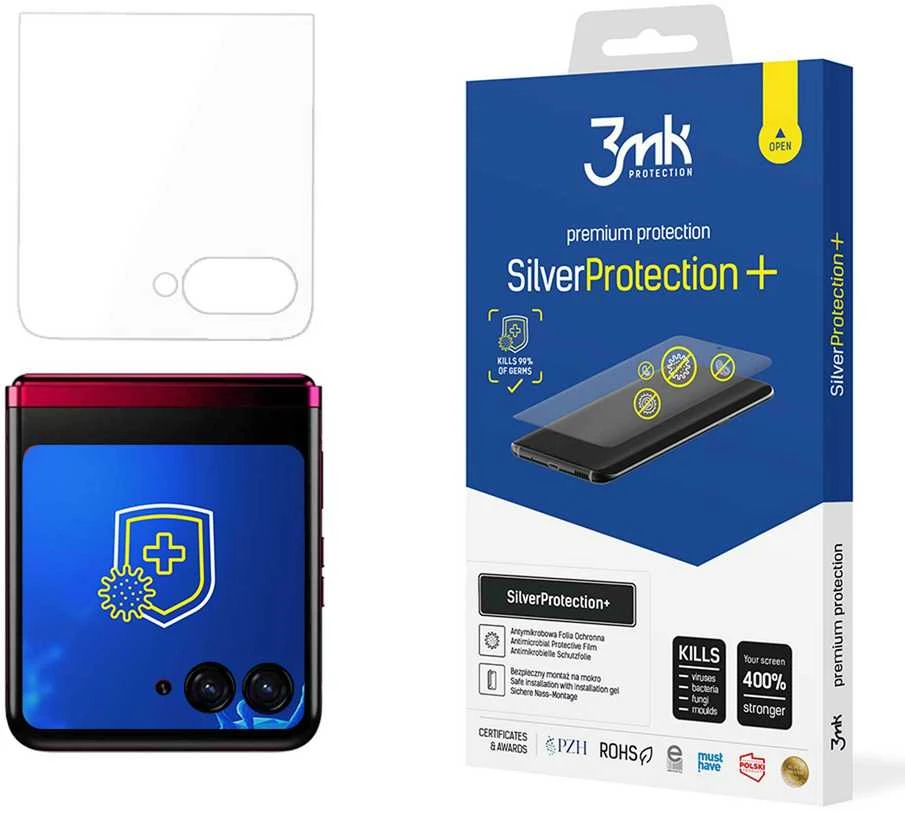 Antibakterinė apsauginė plėvelė 3mk SilverProtection+ Motorola Razr 50 Ultra (priekyje)