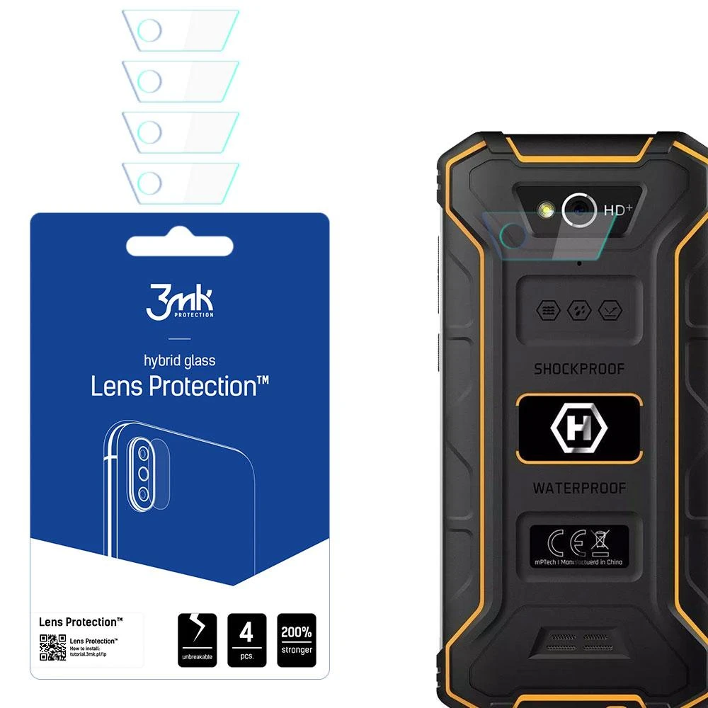 3Mk apsauginis hibridinis stiklas, skirtas „MyPhone Hammer Energy 2“ 3mk objektyvo apsaugos kameros objektyvui