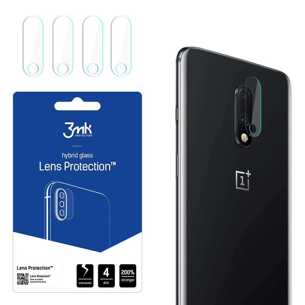 HIBRIDINIS STIKLAS 3MK LANKSTUS STIKLINIS OBJEKTYVAS ONEPLUS 7 FOTOAPARATUI 4 VNT.