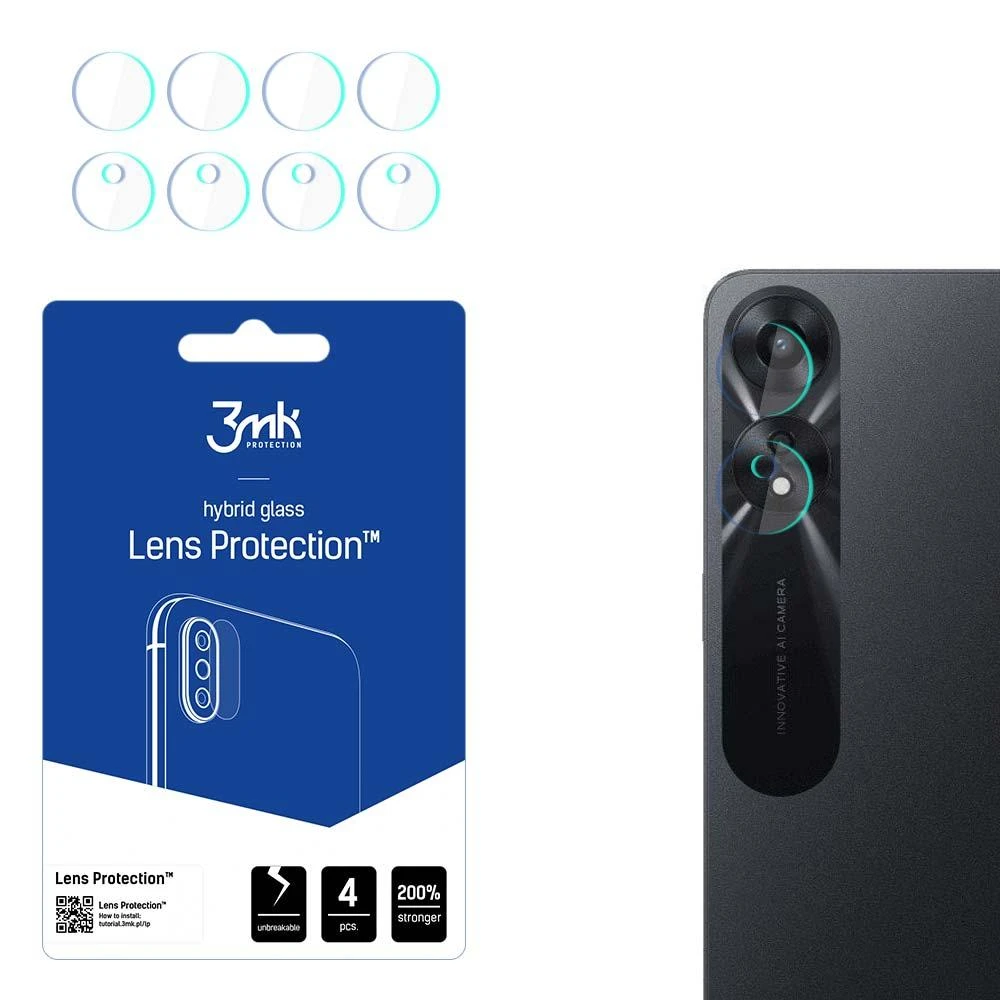 3mk Lens Protection™ hibridinis fotoaparato stiklas, skirtas Oppo A78 5G