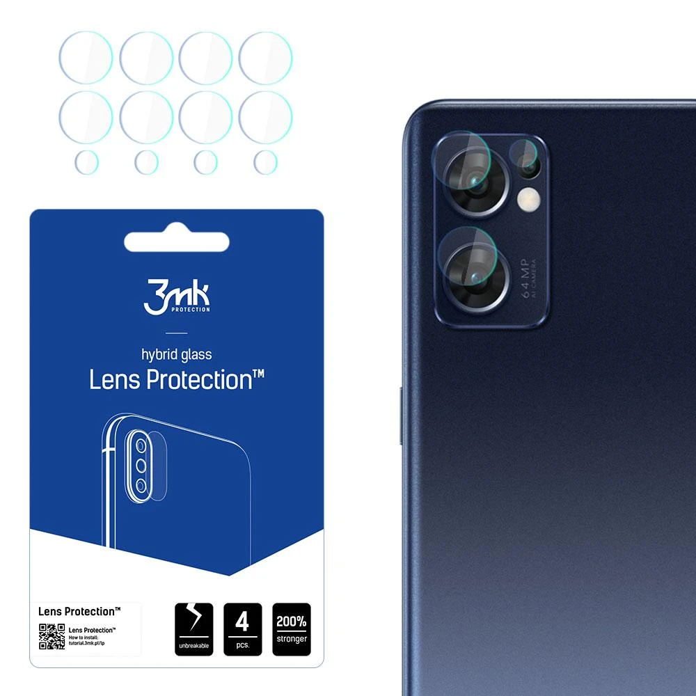 3MK objektyvo apsauga Oppo Find X5 Lite kameros objektyvo apsauga 4vnt