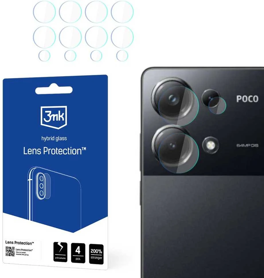 3mk Lens Protection™ hibridinis fotoaparato stiklas Poco M6 Pro 4G