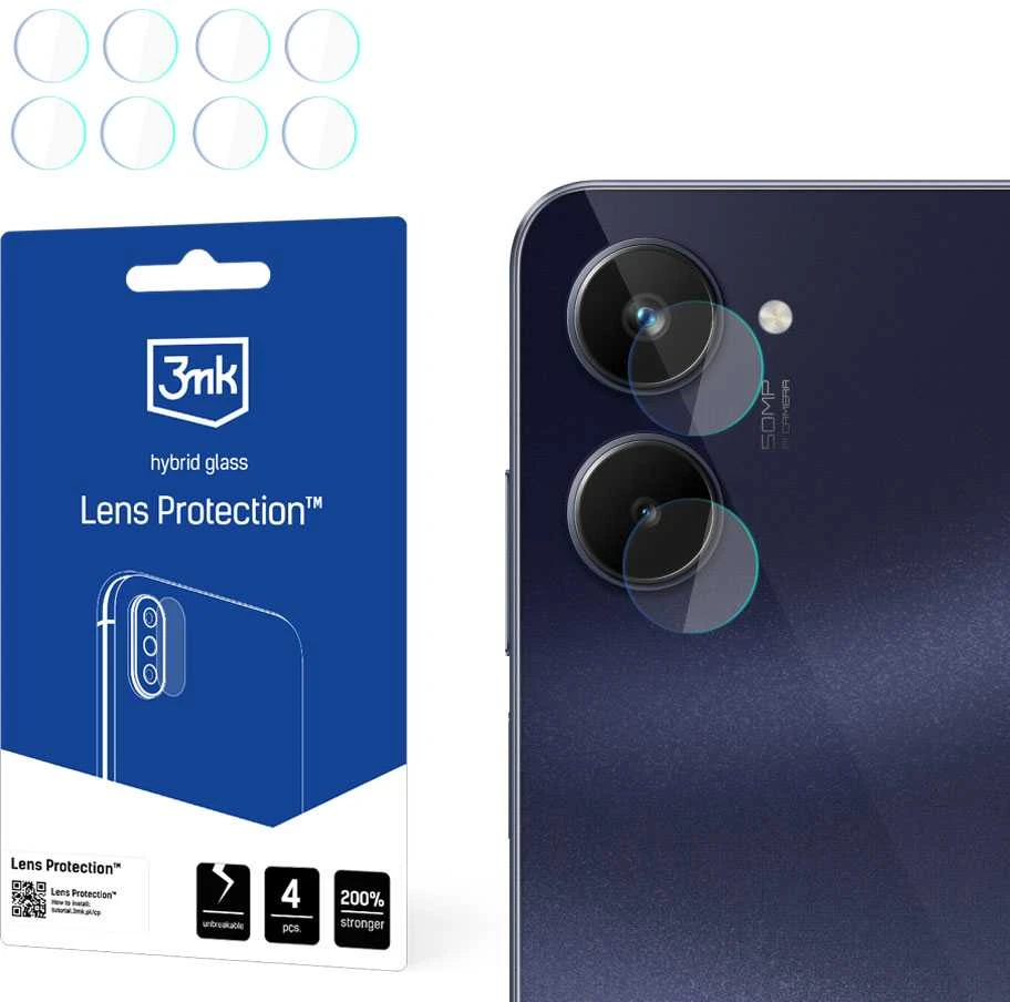 3MK Lens Protect Realme 10 telefono kameros objektyvo apsauga 4vnt