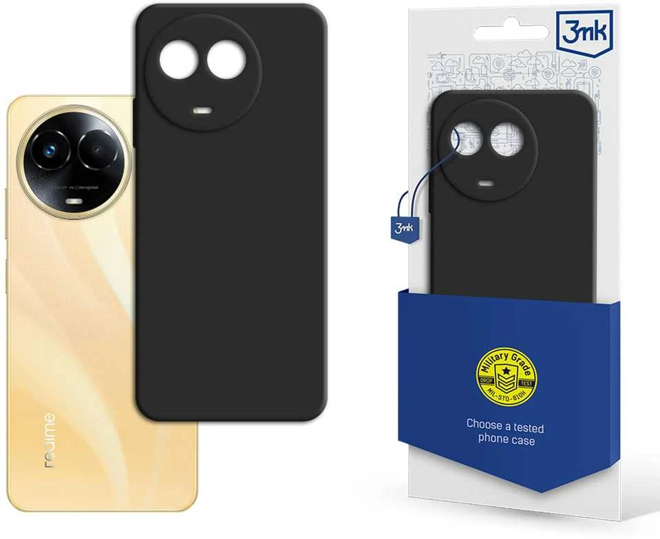 3mk matinis dėklas, skirtas Realme 11 5G - Juodas