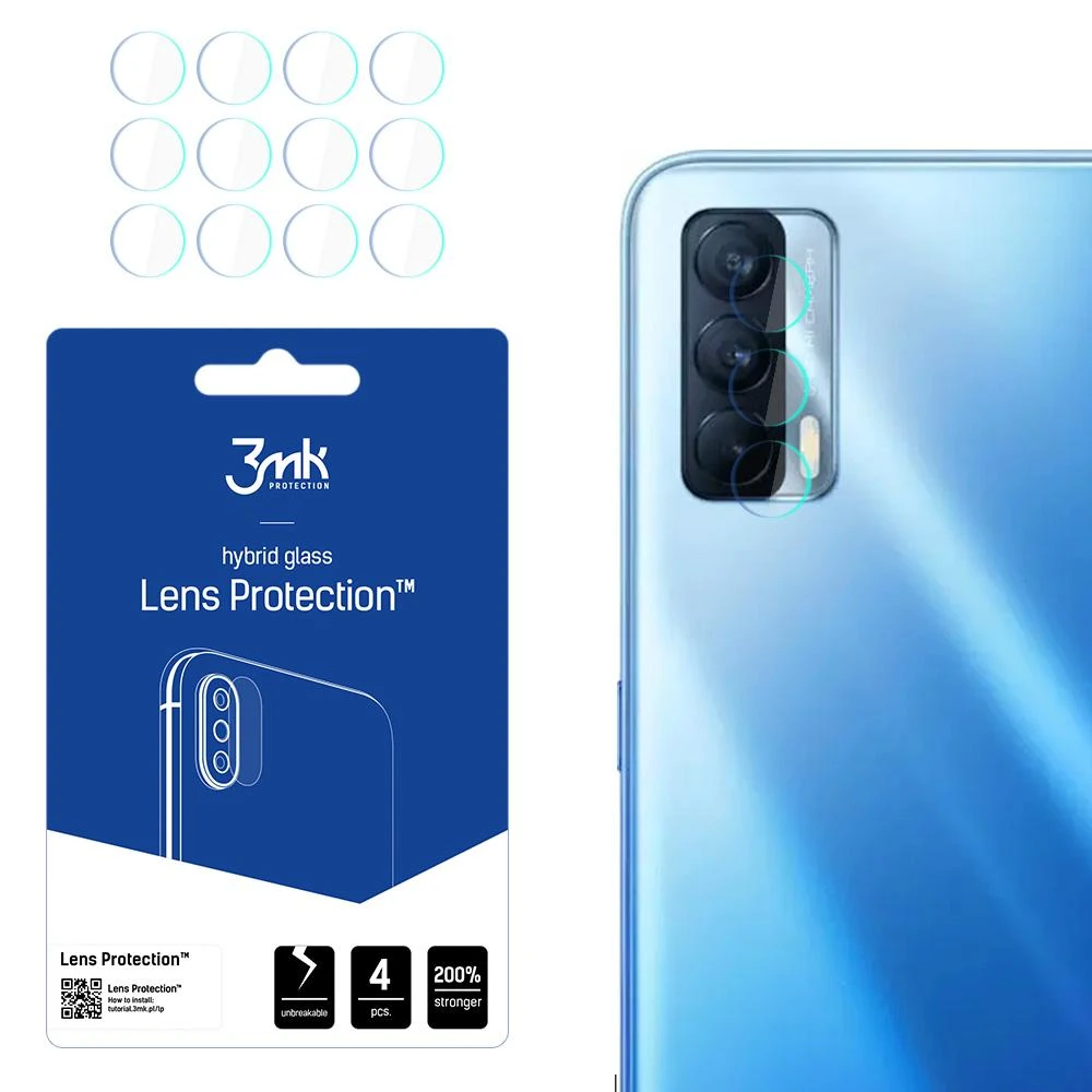 3MK FLEXIBLE GLASS LENS REALME V15 5G HYBRID GLASS FOR 4 PCS CAMERA