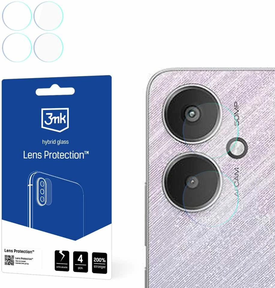 3MK Lens Protect Redmi 13C 5G telefono kameros objektyvo apsauga 4vnt