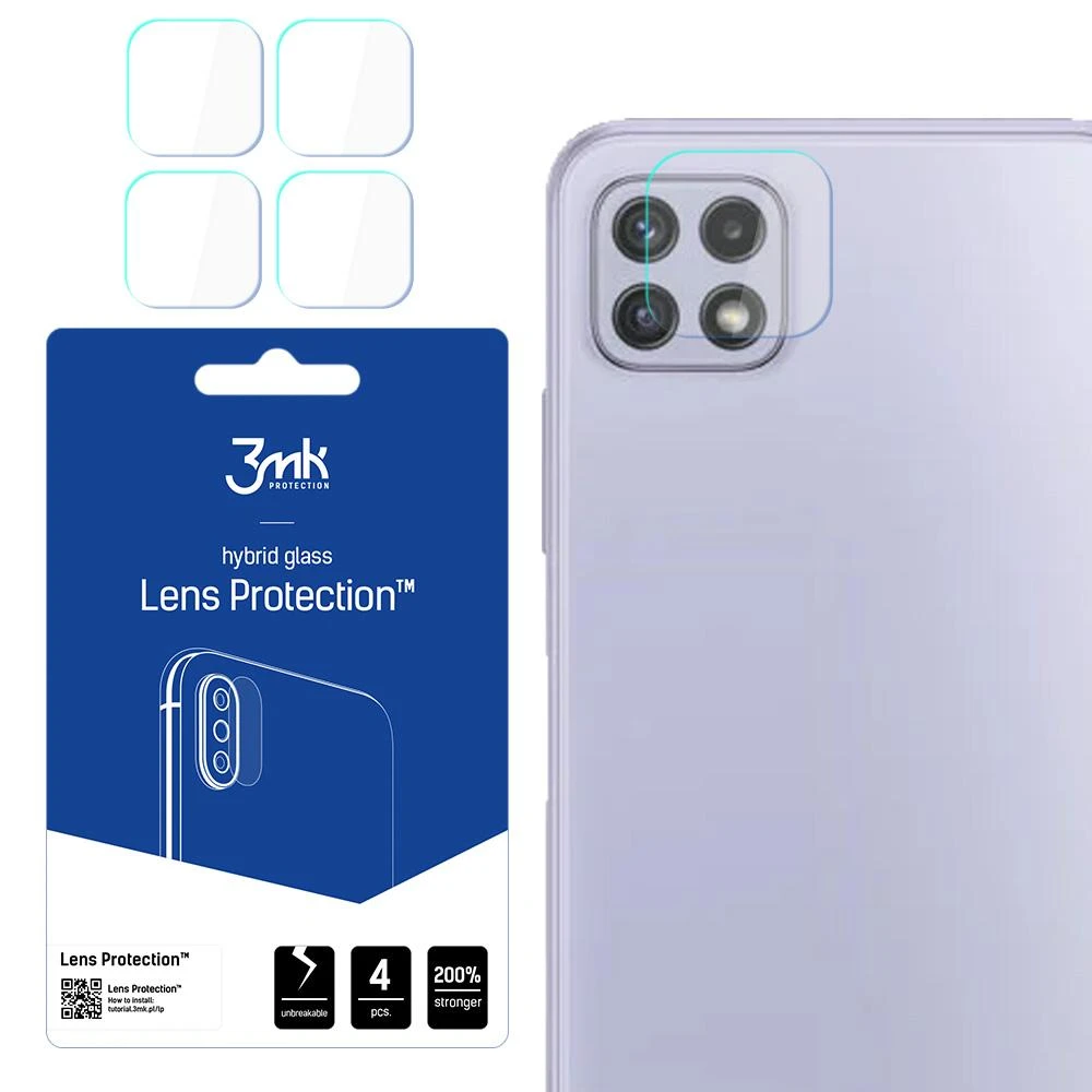 3MK FLEXIBLE GLASS LENS HYBRID GLASS SAMSUNG GALAXY A22 4G FOR 4 PCS CAMERA