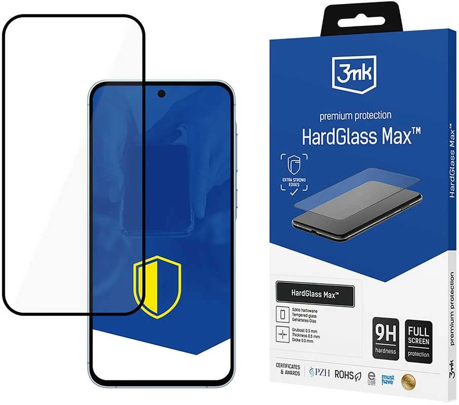 3MK HardGlass Max Samsung Galaxy A55 5G juodas, viso ekrano stiklas