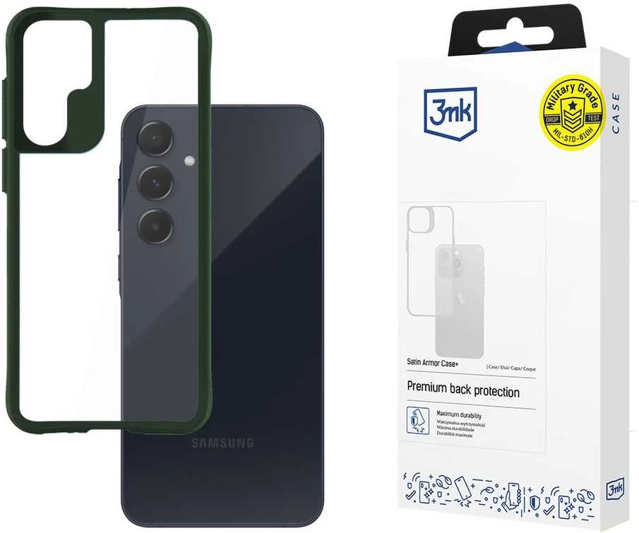 3MK Satin Armor+ Samsung Galaxy A55 5G dėklas telefonui žalios spalvos