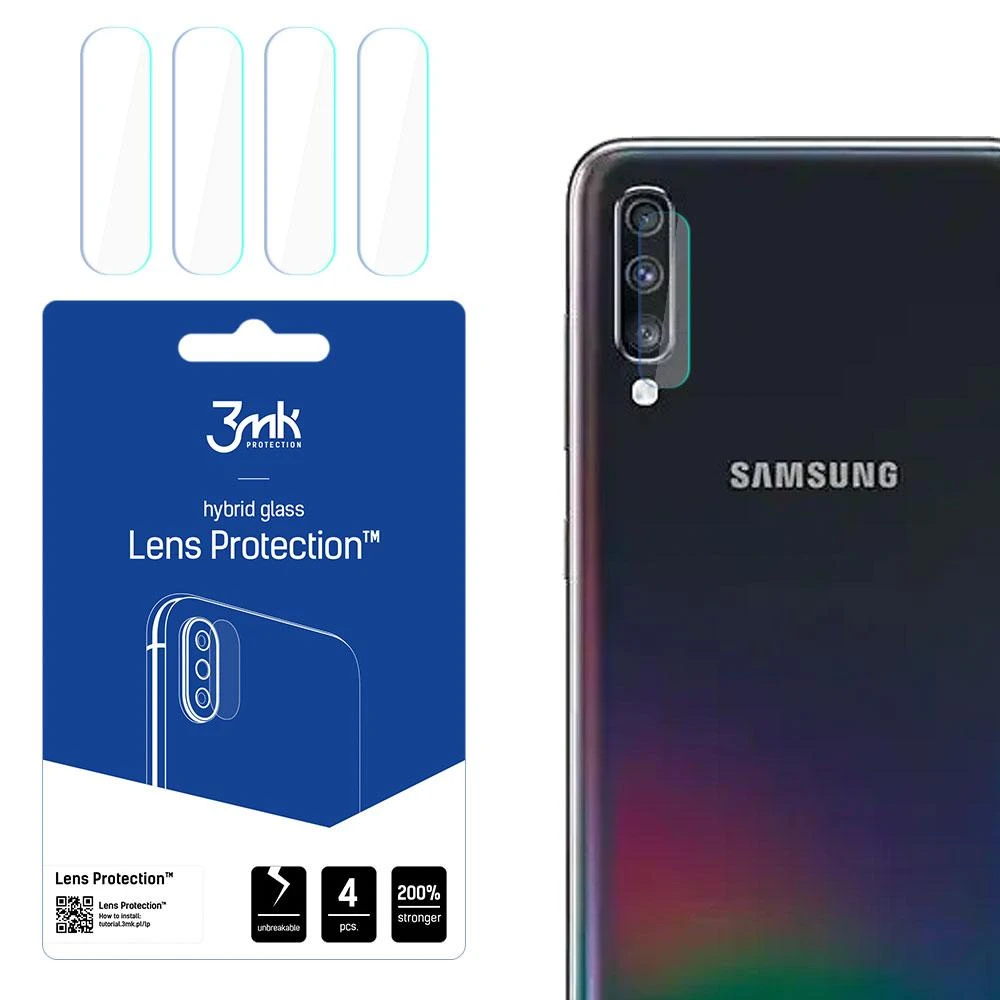 HYBRID GLASS 3MK FLEXIBLE GLASS LENS SAMSUNG GALAXY A70 FOR CAMERA 4 PCS.