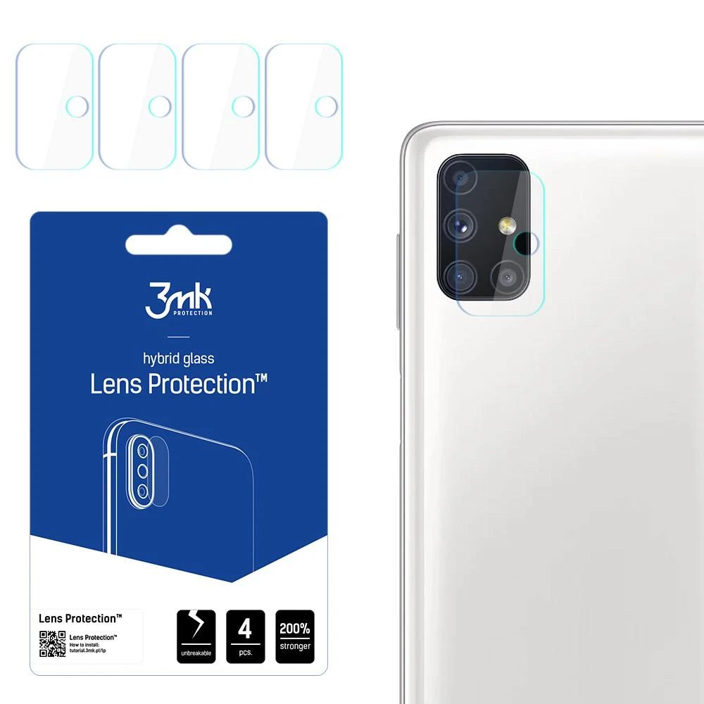 HYBRID GLASS 3MK FLEXIBLE GLASS LENS SAMSUNG GALAXY M51 FOR CAMERA 4 PCS.