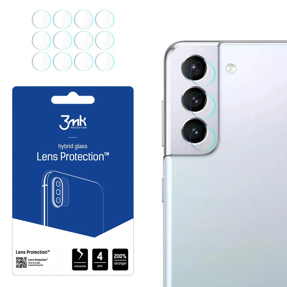 LCD apsauginė plėvelė kamerai 3MK Hybrid Glass Lens Samsung G996 S21 Plus 5G