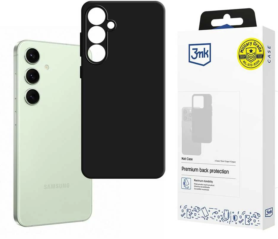 3MK Matt Dėklas Samsung Galaxy S24 FE S721 juodos spalvos