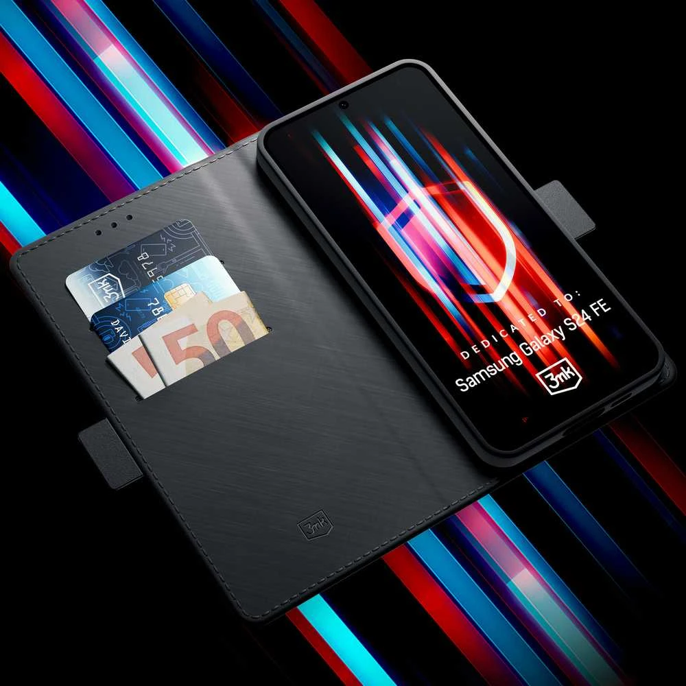 3mk Wallet Samsung Galaxy S24 FE - dėklas telefonui juodos spalvos