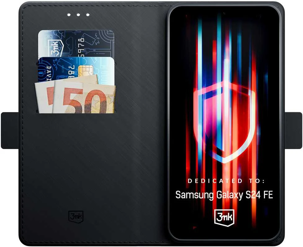 3mk Wallet Samsung Galaxy S24 FE - dėklas telefonui juodos spalvos