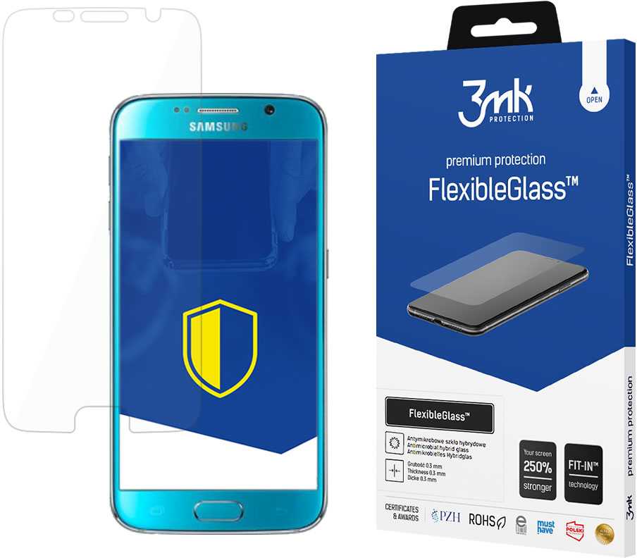 3MK FlexibleGlass ekrano apsauga, Samsung, Galaxy S6, hibridinis stiklas, skaidrus