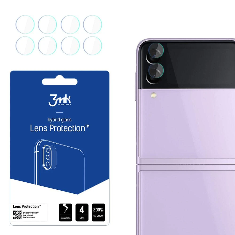 3MK Lens Protect Sam Z Flip 3 5G Fotoaparato objektyvo apsauga 4vnt