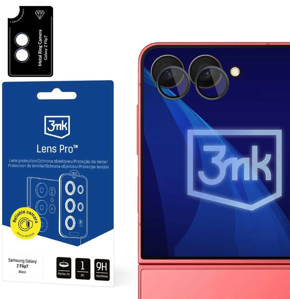 Telefono kameros apsauga 3MK Lens Protection Pro skirta Samsung Galaxy Z Flip7 juodos spalvos 1szt