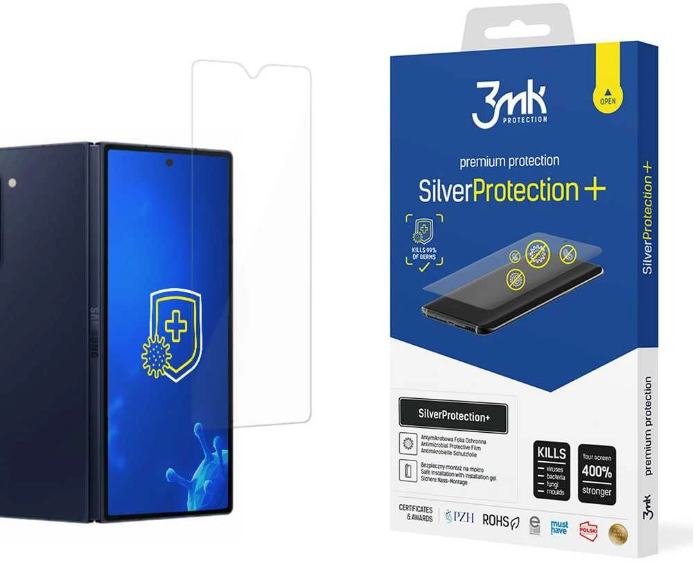 3MK SilverProtection+ sulankstoma antimikrobinė plėvelė „Samsung Z Fold 6“ (priekinis) – šlapiam montavimui
