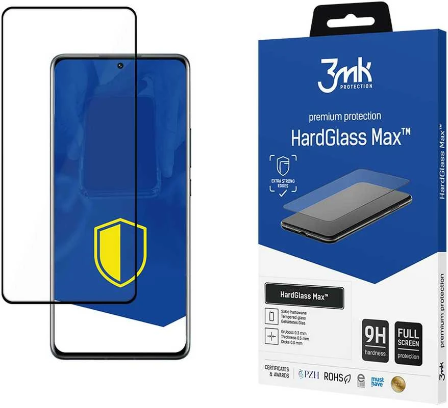 LCD apsauginis stiklas 3MK Hard Glass Max Xiaomi 12 Pro juodas