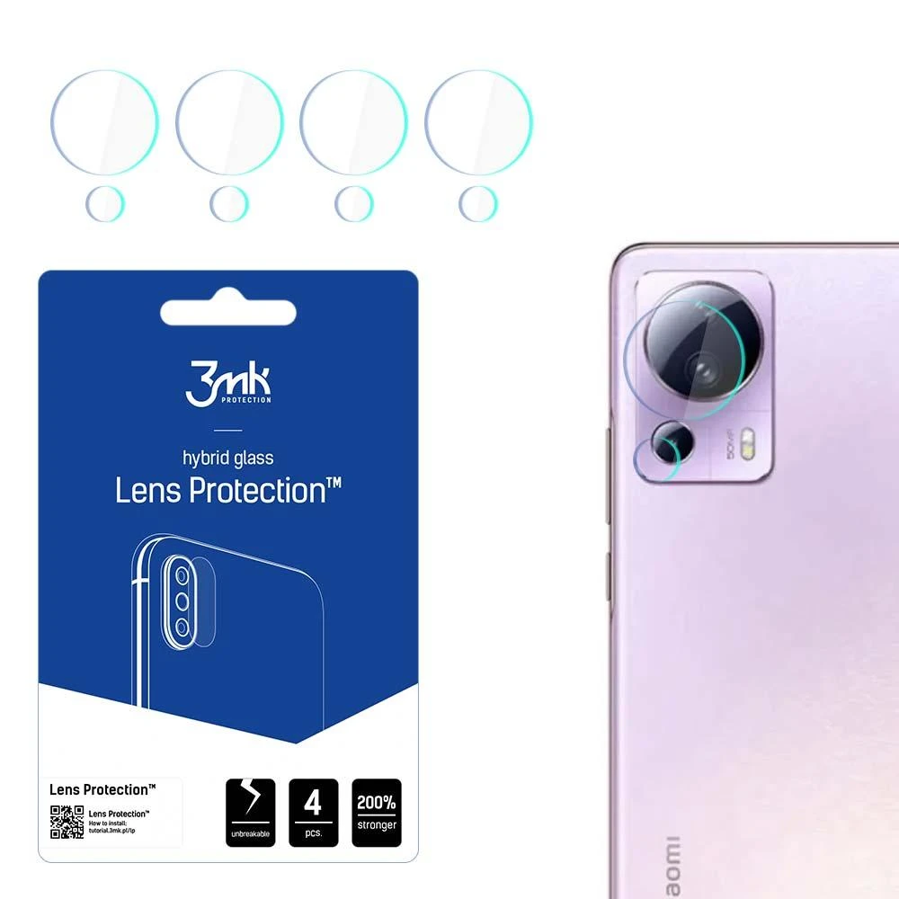 3mk hibridinio stiklo objektyvo apsauga fotoaparatui, skirta Xiaomi 13 Lite