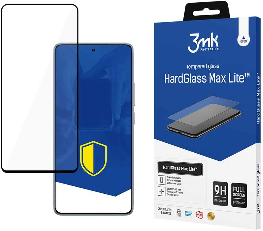 3MK HardGlass Max Lite Xiaomi 14T juoda/juodas, Fullscreen Glass Lite