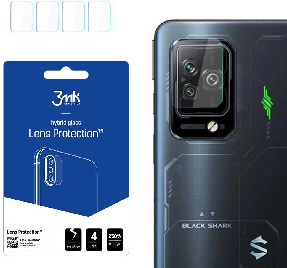3MK objektyvo apsauga Xiaomi Juodas Shark 5 kameros objektyvo apsaugai (4 vnt.)