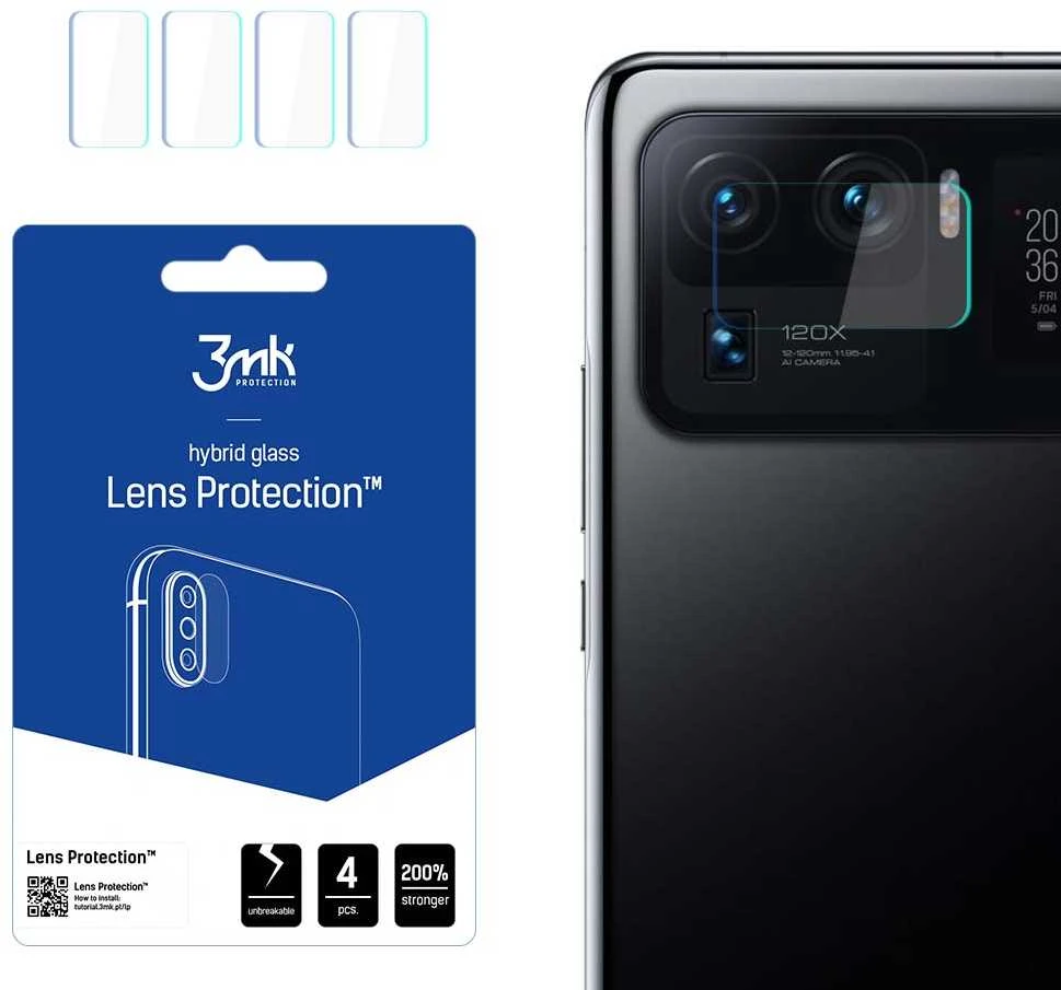 3MK objektyvo apsauga Xiaomi Mi 11 Ultra 5G kameros objektyvo apsaugai, 4 dalys