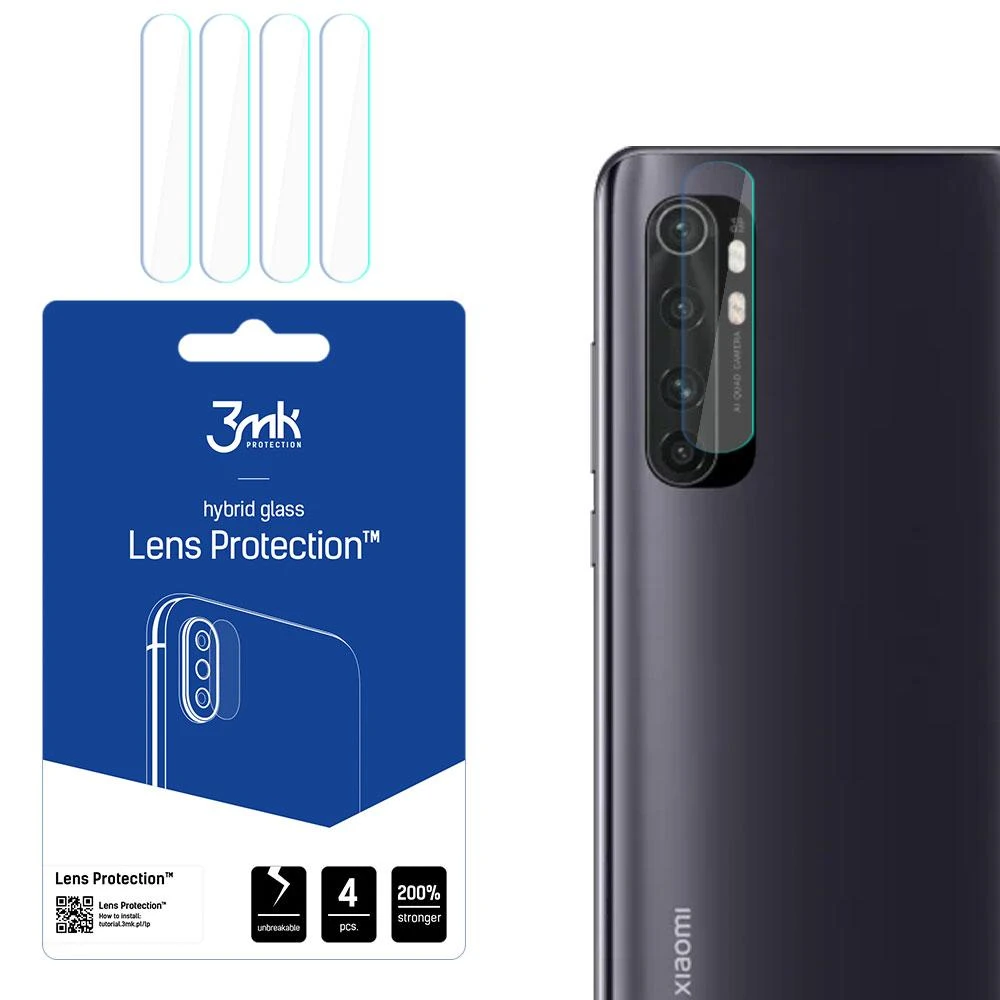 HIBRIDINIS STIKLAS 3MK LANKSTUSIS STIKLAS LĖŠAS XIAOMI MI NOTE 10 LITE KAMERAI 4 Vnt.