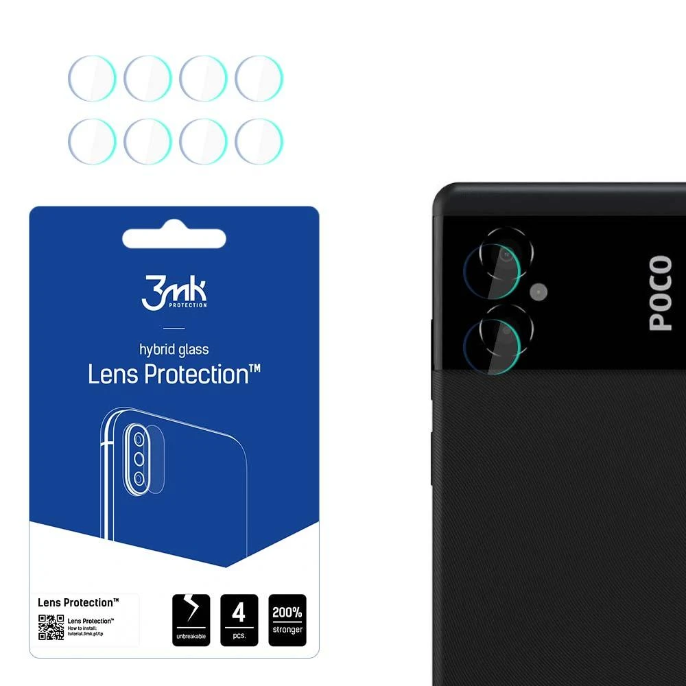 3MK objektyvo apsauga Xiaomi POCO M4 5G kameros objektyvo apsaugai 4 vnt.