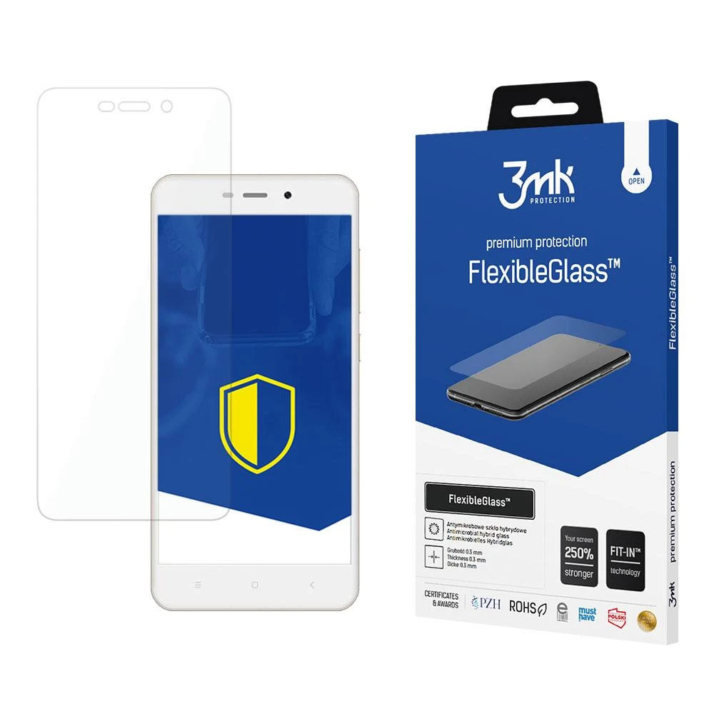 3MK FlexibleGlass Ekrano apsauga, Xiaomi, Redmi 4A, Hibridinis stiklas, Skaidrus