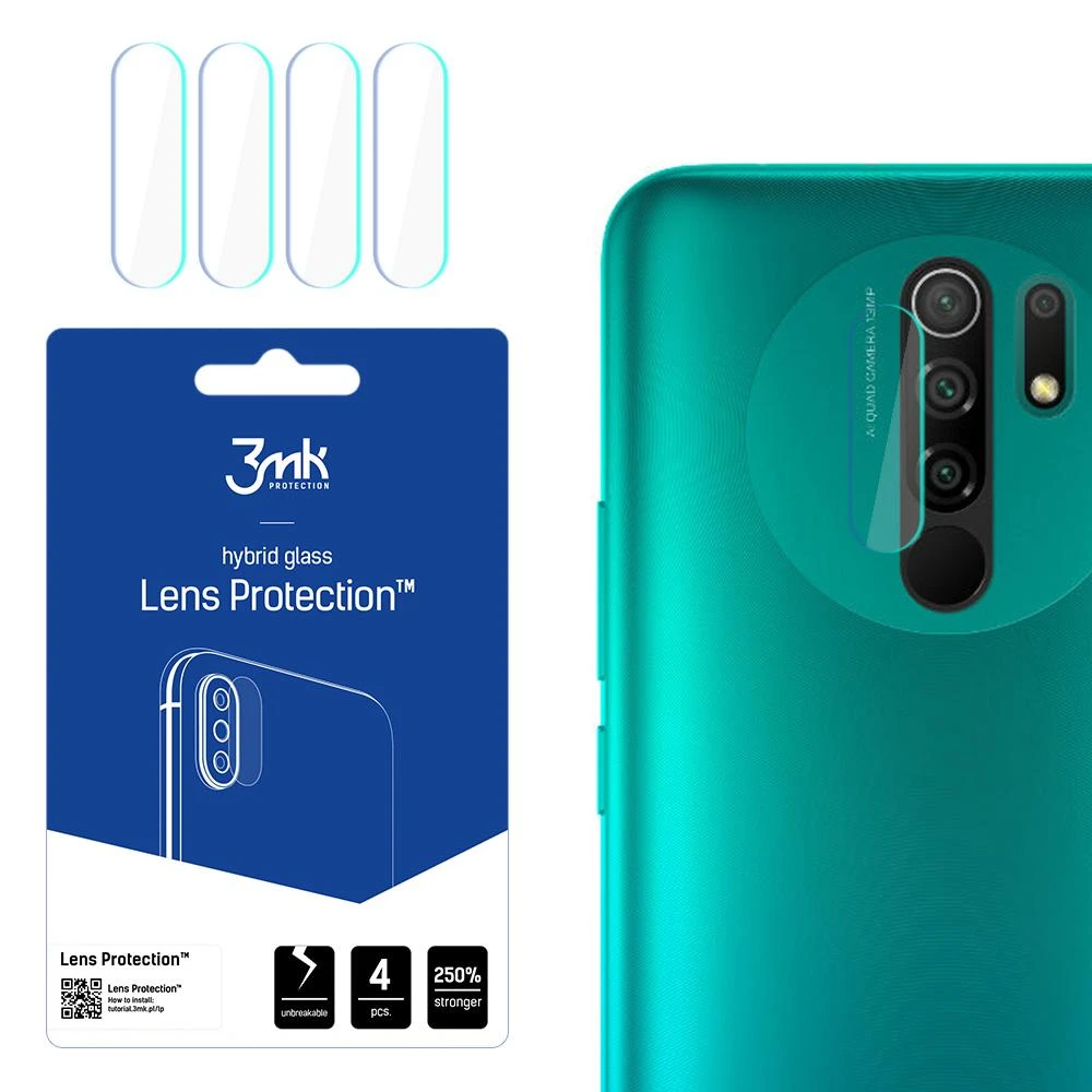 HYBRID GLASS 3MK FLEXIBLE GLASS LENS XIAOMI REDMI 9 FOR CAMERA 4 PCS.