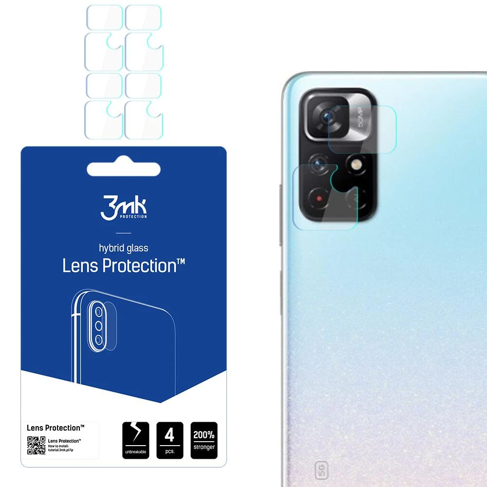 3MK objektyvo apsauga Xiaomi Redmi Note 11 5G kameros objektyvo apsaugai, 4 dalys