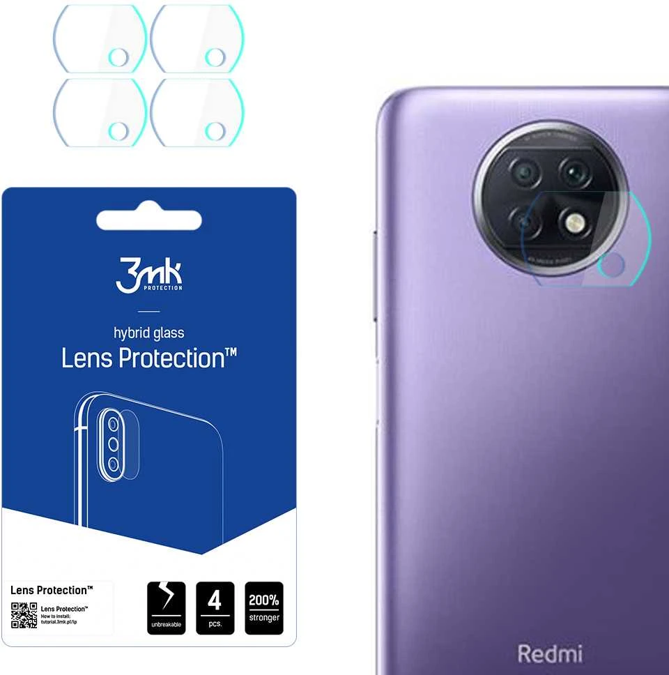 3MK FLEXIBLE GLASS LENS XIAOMI REDMI NOTE 9T 5G GLASS FOR 4 PCS CAMERA