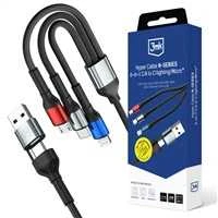 3Mk apsaugos priedai - 3mk Hyper Cable N-SERIES 6 in 1 C/A į C/Lightning/Micro 1.2m QC 3.0 9V/2A 18W Juodas