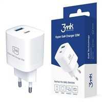 Įkroviklis 3mk Hyper GaN Charger 33W 1xUSB-C + 1xUSB-A baltas