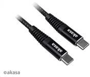 Akasa USB Type-C į USB Type-C 100W PD įkrovimo laidas – juodas