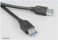 Akasa USB 3.0 laidas, A tipas, 1,5 m - juodas