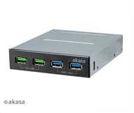 „Akasa USB 3.1 Gen2“ ir „Quick Charge Panel“ 3,5 colio – juodos spalvos