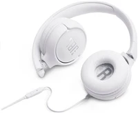 Lengvos ir patogios Ausinės JBL Tune 500 Pure Bass sound su mikrofonu, Baltos