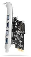 AXAGON PCEU-430RS PCIe kortelė - 4x USB 5Gbps prievadas, SATA maitinimas, Renesas PD720201, SP