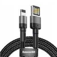 Baseus Cafule dvipusis USB Lightning kabelis 2.4A 1m - Pilkas / Juodas