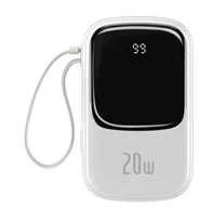 Baseus Qpow PRO Powerbank kabelis, 20000mAh, 20W (balta)