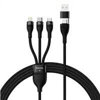 Baseus Flash Series 2 3in1 USB laidas USB-C + micro USB + Lightning 100W 1,2m – Juodas
