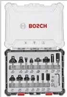 Bosch 15 daliu frezų kompl. 6 mm kotu, "Mixed"