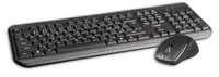 Klaviatūra C-TECH WLKMC-01 belaidis rinkinys set, juodas